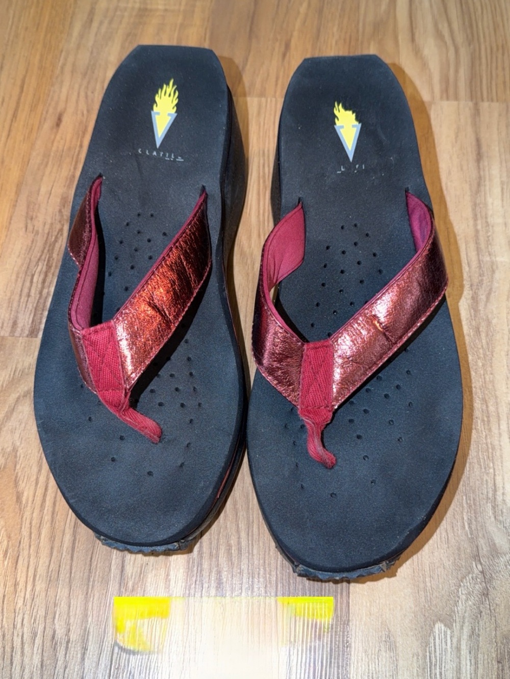 Volatile Women's Metallic Red Flip Flop Sandals